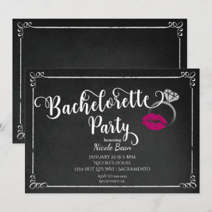 Uitnodiging voor vrijgezellenfeest Roze Lippen Huw