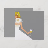 Uitnodiging voor vrijgezellenfeest van zilver (Voorkant / Achterkant)