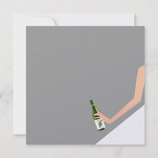 Uitnodiging voor vrijgezellenfeest van zilver (Achterkant)