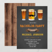 Uitnodiging voor vrijgezellenfeest voor mannen (Voorkant / Achterkant)