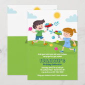 Uitnodiging voor watergevecht in kind (Voorkant / Achterkant)