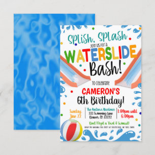 Uitnodiging voor Waterglijbaan Feestje