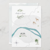 Uitnodiging voor waterverf bruiloft met schilfers (Voorkant / Achterkant)