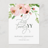 Uitnodiging voor waterverf met blozen blozen afstu (Voorkant)