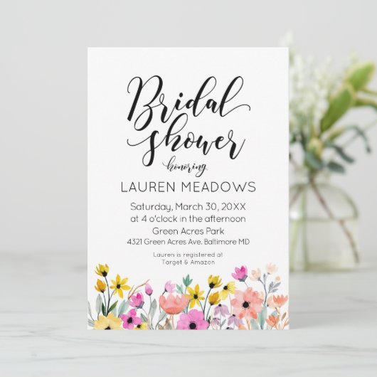 Uitnodiging voor waterverf ventilatorbridal (Staand voorkant)