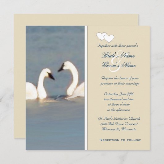 Uitnodiging voor weddenschappen tussen legant Swan (Voorkant / Achterkant)
