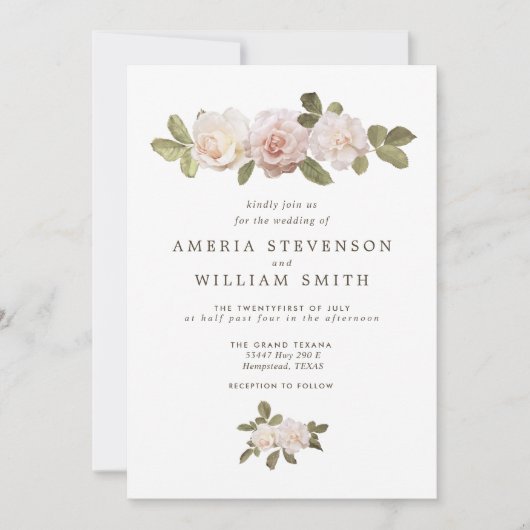  uitnodiging voor weddenschappen tussen Rozen (Voorkant)