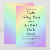 Uitnodiging voor weduwen van pasteelregenbooggradi (Voorkant / Achterkant)