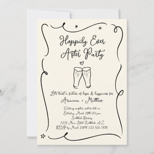 Uitnodiging voor weduwschap met brouwerij (Voorkant)