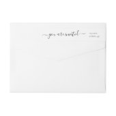 Uitnodiging voor weduwschap via Whimsical Script C (Achterkant)