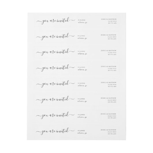 Uitnodiging voor weduwschap via Whimsical Script C (Vel)