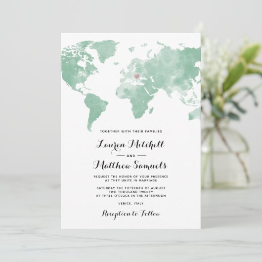 Uitnodiging voor weduwschappen op bestemming (Staand voorkant)