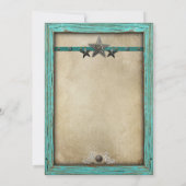 Uitnodiging voor Westerne bruiloft in Rustic Land (Achterkant)