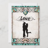 Uitnodiging voor Westerne bruiloft in Rustic Land (Achterkant)