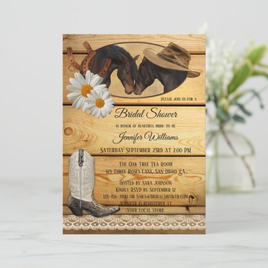 Uitnodiging voor Westerne paarden in het land (Staand voorkant)