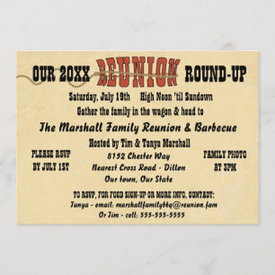 Uitnodiging voor westerne stijlreünie