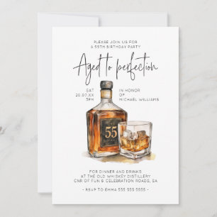 Uitnodiging voor Whiskey-feestje 55e verjaardag Ma