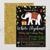 Uitnodiging voor White Elephant Exchange Party (Voorkant / Achterkant)