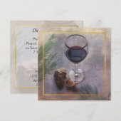 uitnodiging voor wijn en knoflook (Voorkant / Achterkant)