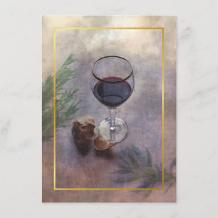 uitnodiging voor wijn en knoflook