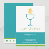 Uitnodiging voor wijn en wijn (Voorkant / Achterkant)