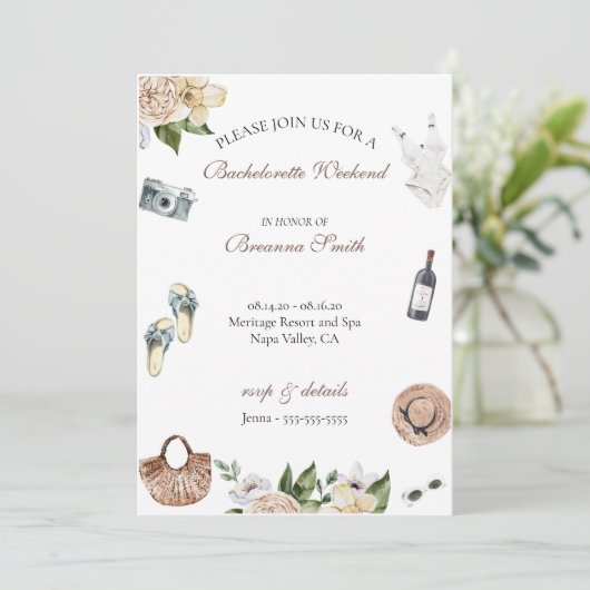 Uitnodiging voor wijnboerderij-weekend voor vrijge (Staand voorkant)