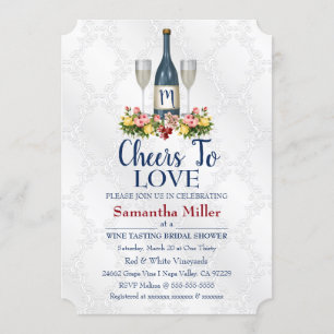 Uitnodiging voor wijnmakerij of bruidsdouche