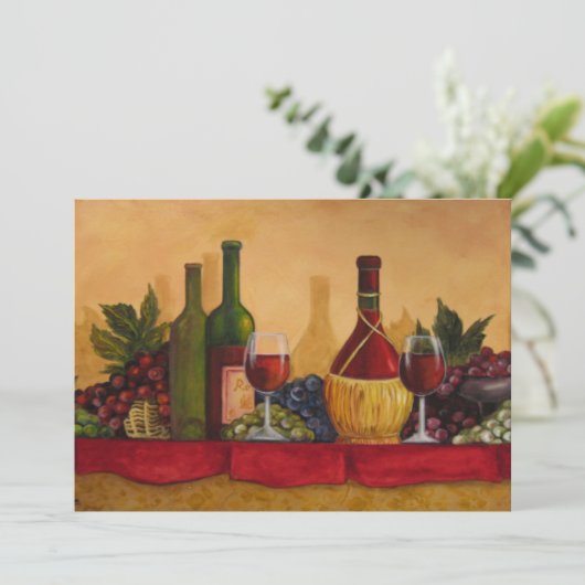 Uitnodiging voor wijnproeven (Staand voorkant)