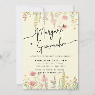 Uitnodiging voor Wild Flower Wedding