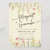 Uitnodiging voor Wild Flower Wedding (Voorkant / Achterkant)