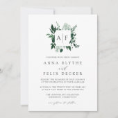 Uitnodiging voor Wild Forest Monogram Wedding (Voorkant)