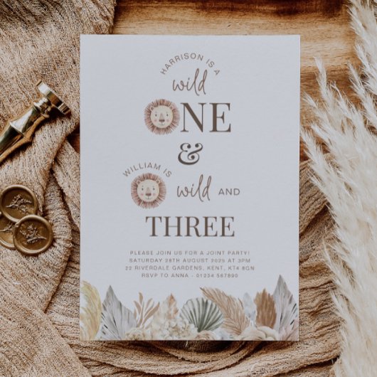 Uitnodiging voor Wild One en Wild and Three gezame