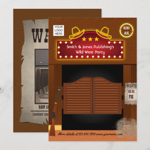 Uitnodiging voor Wild West bedrijfsfunctie