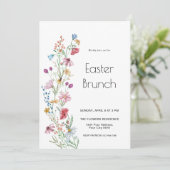 Uitnodiging voor Wildbloemen Pasen Brunch (Staand voorkant)