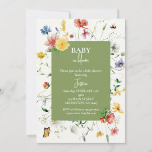 Uitnodiging voor Wildflower Baby in Bloom