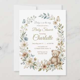 Uitnodiging voor Wildflower Baby Shower