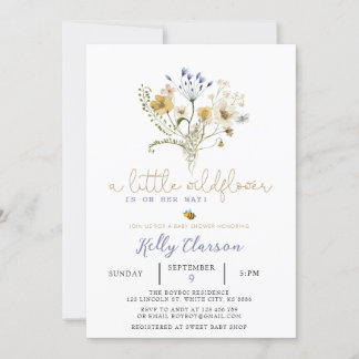 Uitnodiging voor Wildflower Baby Shower