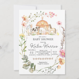 Uitnodiging voor Wildflower Farm Baby Shower