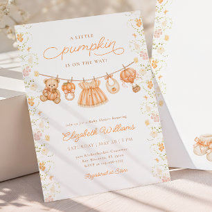 Uitnodiging voor Wildflower Little Pumpkin Baby Sh