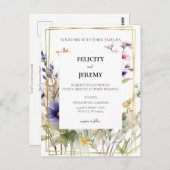 Uitnodiging voor Wildflower Wedding (Voorkant / Achterkant)