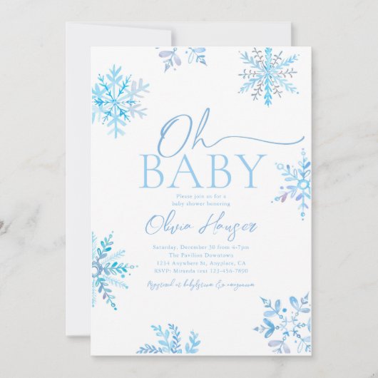 Uitnodiging voor winter baby shower (Voorkant)