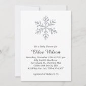 Uitnodiging voor Winter Kristal Sneeuwvlok Baby Sh (Voorkant)