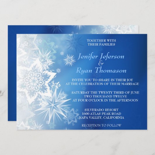 Uitnodiging voor winterbruiloft (Voorkant / Achterkant)