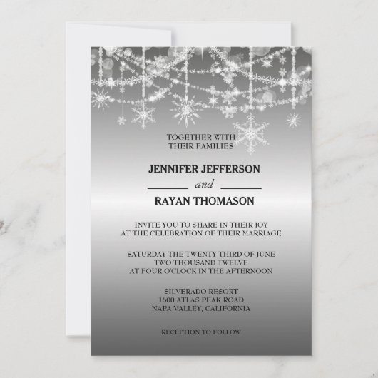 Uitnodiging voor winterbruiloft (Voorkant)