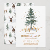 Uitnodiging voor winterpine-boomvakantie (Voorkant / Achterkant)