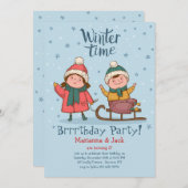 uitnodiging voor winterspelen (Voorkant / Achterkant)