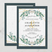 Uitnodiging voor witte dogwood douche (Voorkant / Achterkant)