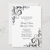 Uitnodiging voor witte en zwarte bruiloft (Voorkant)