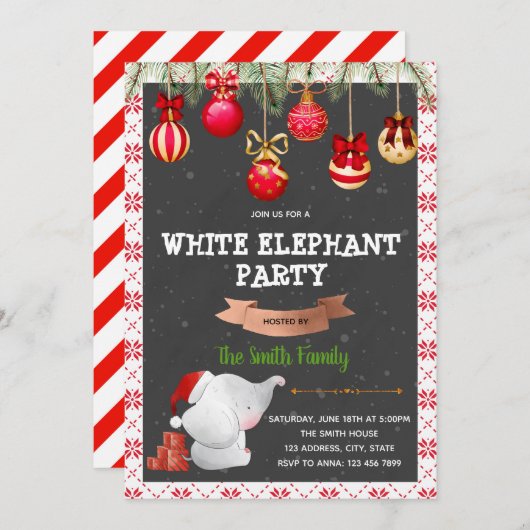 uitnodiging voor witte kerst (Voorkant / Achterkant)