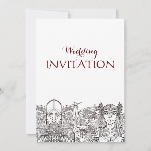 Uitnodiging voor Woden & Fríge's Trouwdag (Achterkant)